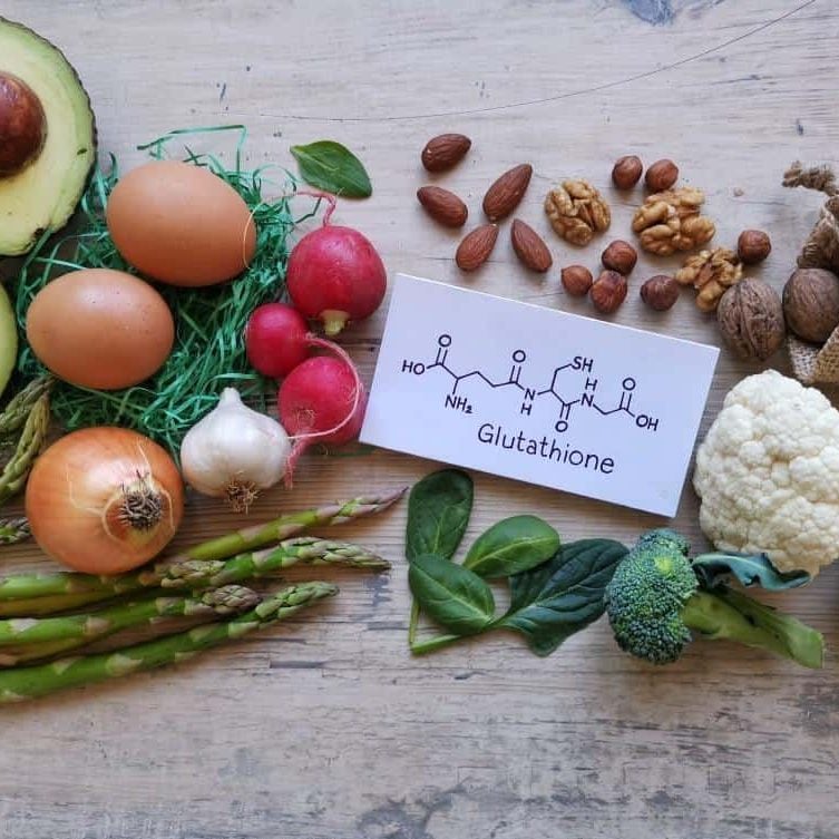 glutathione image with veggies Glutathione